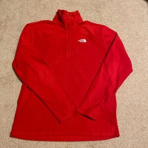 The North Face red fleece